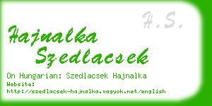 hajnalka szedlacsek business card